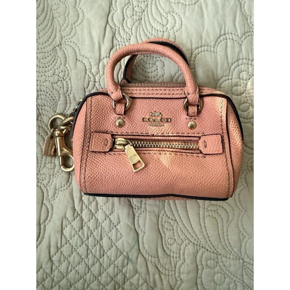 Coach Mini Rowan Purse Charm Coin Pouch Y2K Pink Key Chain